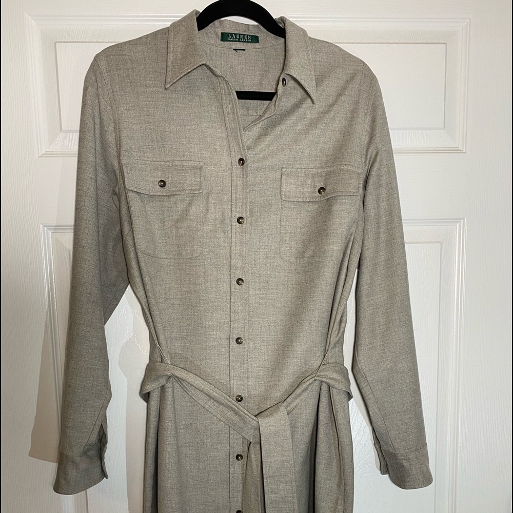 Ralph Lauren button down dress with belt size 16.